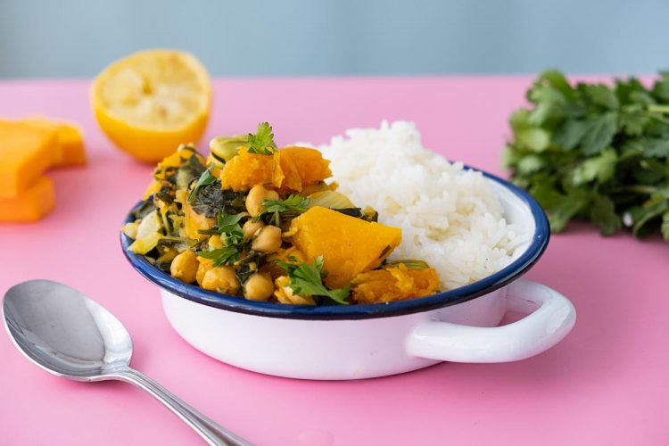 תבשיל חומוסים, דלעת ומנגולד